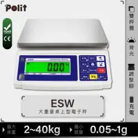 在飛比找momo購物網優惠-【Polit 沛禮】ESW電子秤 最大秤量40kg 20kg