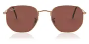 Ray-Ban RB3548N Hexagonal Polarized 9202AF Men's Sunglasses Gold Size 51