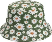 Unisex Print Double-Sided Wearable Bucket Hat, One Size, Flower