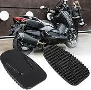 2 Pcs Black Motorcycle Side Kickstand Non-Slip Plate Base Parking Stand Support Plastic Pad, Body and Frame Parts Motorcycle Parts