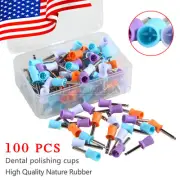 100pcs Dental Polishing Polish Cups Prophy Cup Latch Type Mix colors