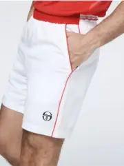NWT Sergio Tacchini Adrenaline Rush Shorts White Red Tennis Men’s Size 2XL Fit L