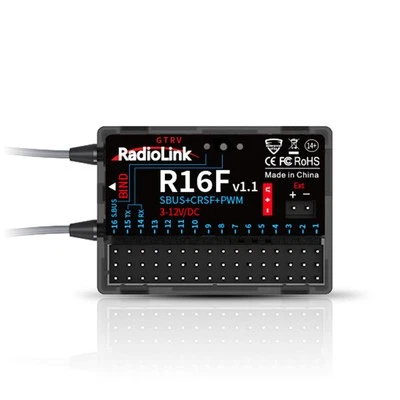R16F 16 Channels RC Receiver, Voltage Telemetry Long Range Control for Airpla...