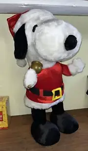 LARGE CHRISTMAS SNOOPY PLUSH PEANUTS NEW HOLIDAY PORCH GREETER SEARS BELL