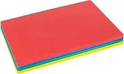 Argon Tableware Plastic Chopping Board - Multicolour - Pack of 4-45cm x 30cm - Thick Colour Coded Kitchen Professional Catering Cutting Block Mat for Dairy, Seafood, Vegetables and Meat