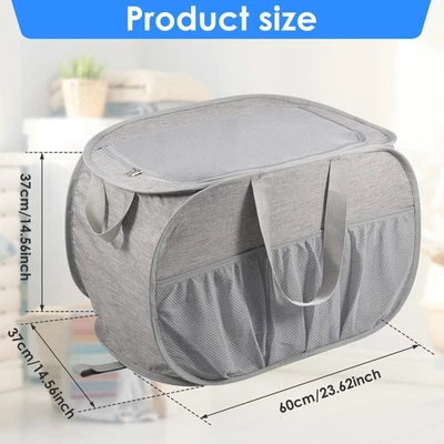 Collapsible Laundry Basket Easy to Carry Foldable Laundry Hamper Pop Up pawSQ