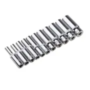 11Pcs 4 6.35mm Socket Set Hexagonal Ratchet Wrenches Socket Head Long