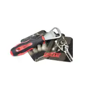 Chicane Beer Opener & Coaster Set - 175mm Laser Logo On Opener PP+TPV Handle