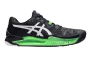 ASICS Mens Gel-Resolution 8 Clay Tennis Shoes Herringbone Sole in Black/Green