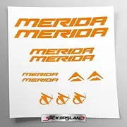 Sticker Set Compatible with Frame MTB Mountain Bike and Helmet | Decals Sticker for Bicycle Lettering Logos | Stickersland® - Merid (Orange Matte)