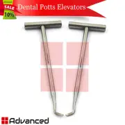 Set Of 2 Dental Potts Elevators Right & Left Tooth Extraction Surgery Instrument