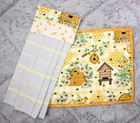 Tea Towel & Casserole / Pot Mat Set | Kitchen | Insect | Honey Bee | Farm LGE