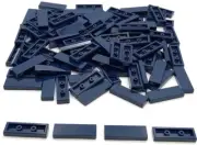 Lego 100 New Dark Blue Tiles Flat Smooth 1 x 3 Parts