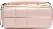 ESTETIKA The Homee Makeup Bag Organizer for Women Large Capacity Travel Case Flat Base, Zip Pockets, Elastic Bands for Beauty Essentials Stylish Storage Pouch 12" L 6" H 5.2" W (Blush), Blush,
