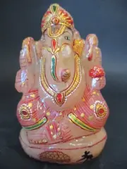 Rose Quartz 341g 10cm Ganesha Ganesh Elephant Crystal Carving Figurine GRQ008