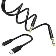 Durable Type-C to Spare 3.5MM Headphone Jack Adapter and AUX Cable for HTC U11+
