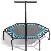 Silent Fitness Mini Trampoline - Indoor Rebounder for Adults - Best Urban Cardio Jump Fitness Workout Trainer, Covered Bungee Rope System