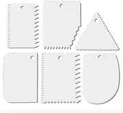 Cake Smoother Scraper, Cake Scraper Set, Dough Scraper Icing Scraper Polisher Tool, Cake Decorating Comb, Icing Smoother Plastic Sawtooth Cake Icing Kitchen Baking Cake Edge (Milky white)