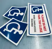 1x Set of Disability vehicle stickers Australian made, wheel chair symbol