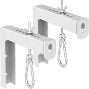 POROHOM Universal Projector Screen L-Bracket Wall Hanging Mount 6 inch Adjustable Extension with Hook Manual, for Wall or Ceiling Mount Home Projector and Movie Screens, 80 Lb Capacity Each(White)