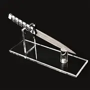 WANLIAN Knife Display Stand Knife Holder Fixed Blade Knife Collection Display Stand Holder Display Single Knife for Home Decor (Transparent)