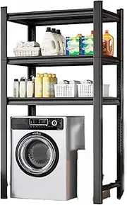 TT-YED 2-Layer 3-Layer Storage Rack Above Washing Machine, Adjustable Layer Spacing Bathroom Rack, Floor-Standing Multifunctional Storage Rack, Mobile Shelf, Support Wall Storage Rack,B80cm