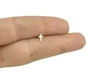 16G BLACK RAINBOW STEEL CROSS LABRET TRAGUS HELIX DAITH EARRINGS STUD