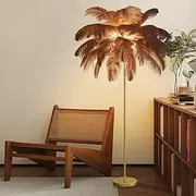 170cm Feather Floor Lamp, Modern Ostrich Feather Floor Lamp LED Dimmable Floor Lamp, Decorative Floor Lamp for Bedroom and Living Room, Resin Feather Floor Lamp