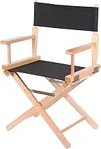 Portable Wood Folding Chair Makeup Chair, Professional Director's Chair,Beauty Tool Make-Up Accessories,Black,B