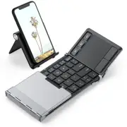 Foldable Keyboard, BK08 Foldable Bluetooth Keyboard with Touchpad, Aluminum B...