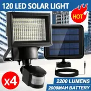 4x Solar Powered 120LED Motion Night Lights Security Sensor Garden Outdoor