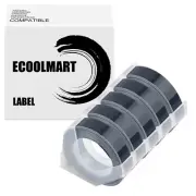 5 Black Rolls Label Tape for Dymo 3D 3/8" x 3m Embossing Label Maker Tape