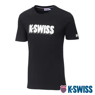 K-SWISS 3D KS Logo Tee棉質吸排T恤-男-黑