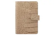 Filofax Classic Personal Organiser Note Planner Crocodile Leather Fawn 20cm