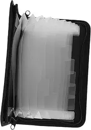 DOITOOL Mini Accordion File Folder Important Document Organizer Zipper Portable Receipt Holder for Travel Daily Use Compact Design for and Access