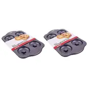 2x Daily Bake Non Stick 6 Cup Doughnut Pan Dough Nut Baking Mould Mold Tray Pan