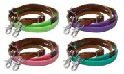 Showman 7' BARREL REINS Rubber GRIP on Medium Oil LEATHER & Scissor Snap Ends