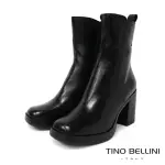 【TINO BELLINI 貝里尼】波士尼亞進口時尚粗高跟短靴FWPO002(黑色)