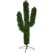 Northlight 6' Artificial Pine Cactus Christmas Tree, Warm Clear LED Lights