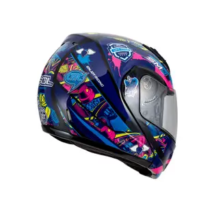 【SOL Helmets】SM-3可掀式安全帽 (惡天使_黑/藍粉) ｜ SOL安全帽官方商城