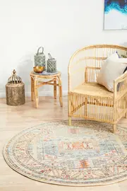 Bequest Relic Sky Blue Round Rug