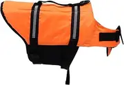 TOBBOMEY Dogs Oxford Cloth Material Reflective Strip Dog Vest for Swimming Easy to Wear Pet Swimsuit Orange Xs
