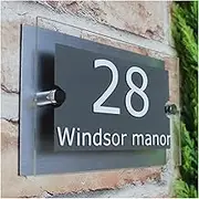 House Numbers for Outside, Customize House Number Plate Acrylic Modern House Address Door Number Door Signs Name Plates Number Plate (Color : Black, Size : 150x250mm)