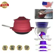 SplatterDom Collapsible Splatter Guard for 10 & 12 Inch Pots - Mess-Free Cooking