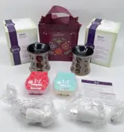 Two Scentsy LEOPARD Plug-in Nightlight Warmers Plus Wax Bars And Bag NEW