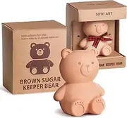 Brown Sugar Bear Keeper - Softener & Moisture Holder, Premium Terracotta Clay for Keeping Sugar Soft & Fresh, Mother’s Day Gift