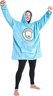 [MANCHESTER CITY] FC Mens Hoodies, Fleece Oversized Hoodie Blanket, Football Gifts for Men Blue, Blue, One Size