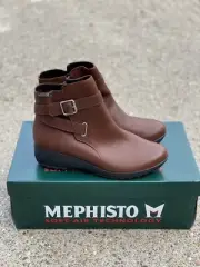 Mephisto Ariane Bootie Wedge Ankle Boots Women's size 7.5 Hazelnut Brown
