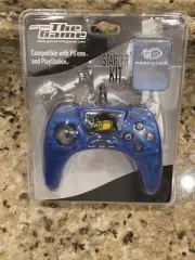 PlayStation 1 PS1 Mad Catz Clear Blue Digital Controller,Memory Card Starter