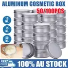 50/100pcs Aluminium Empty Cosmetic Pot Lip Balm Jar Tin Container Silver Box AU